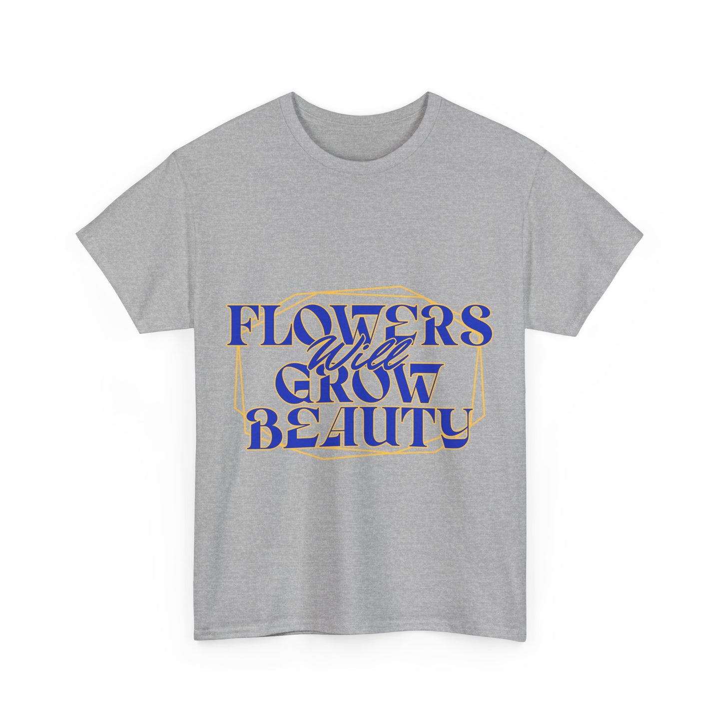 T-shirt con scritta "Flowers will growth beauty"