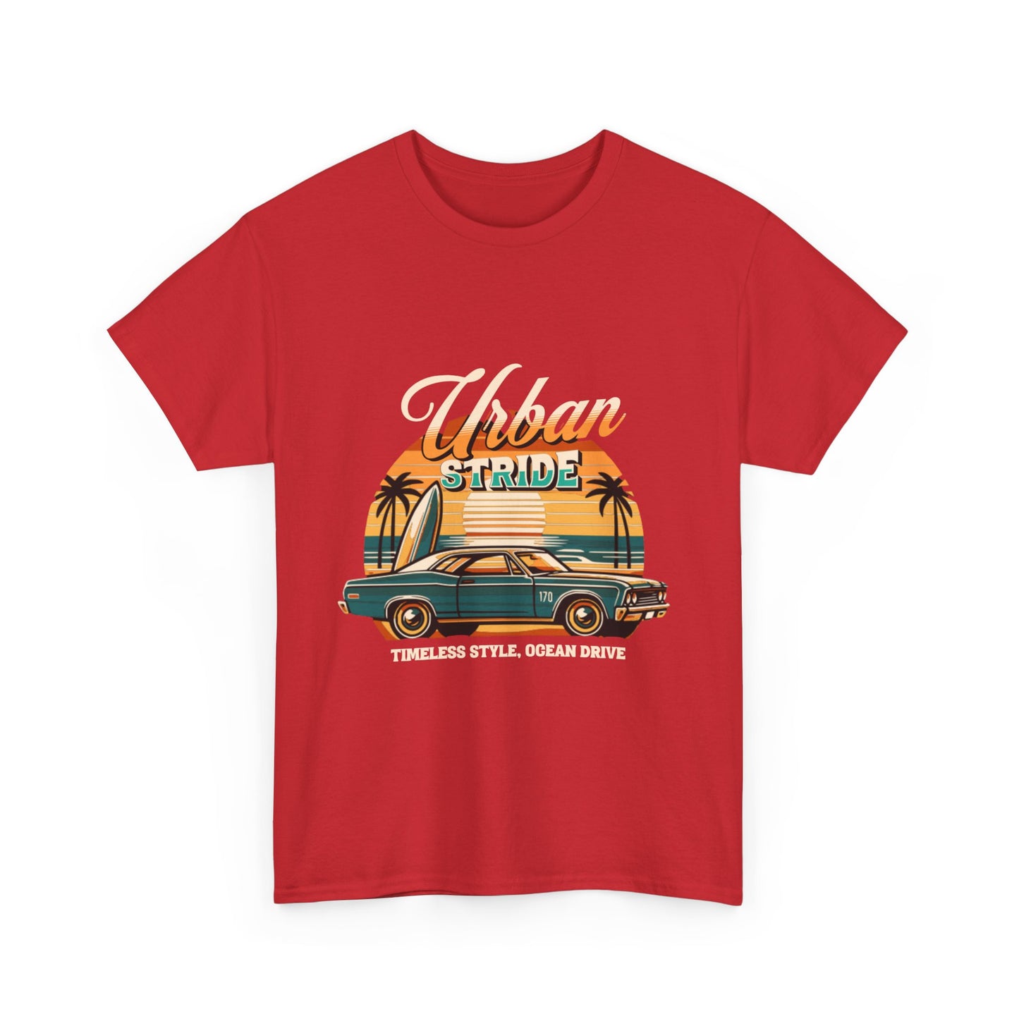 T-shirt con scritta"Urbanstride timeless style ocean drive "