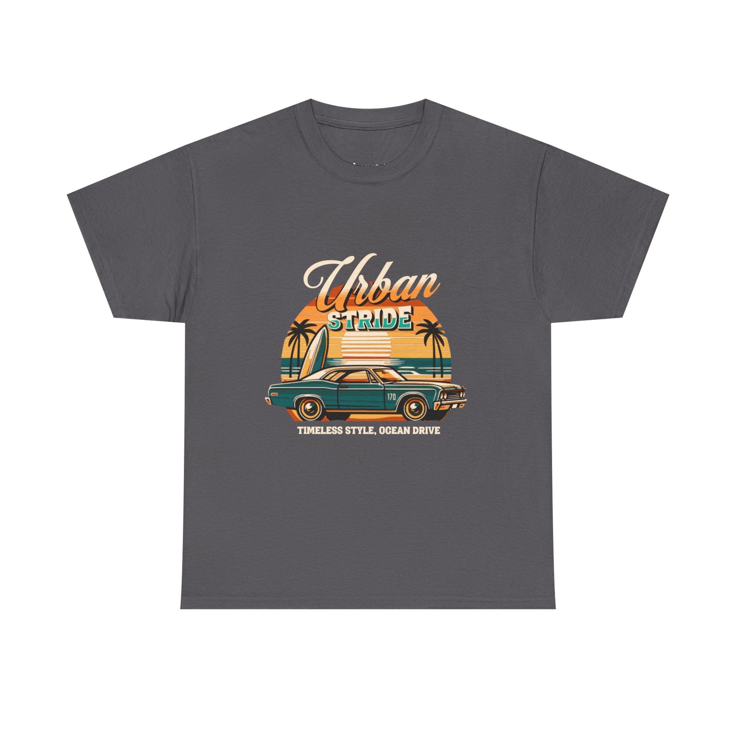 T-shirt con scritta"Urbanstride timeless style ocean drive "