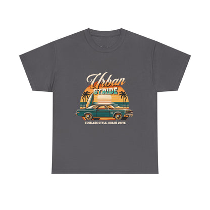 T-shirt con scritta"Urbanstride timeless style ocean drive "