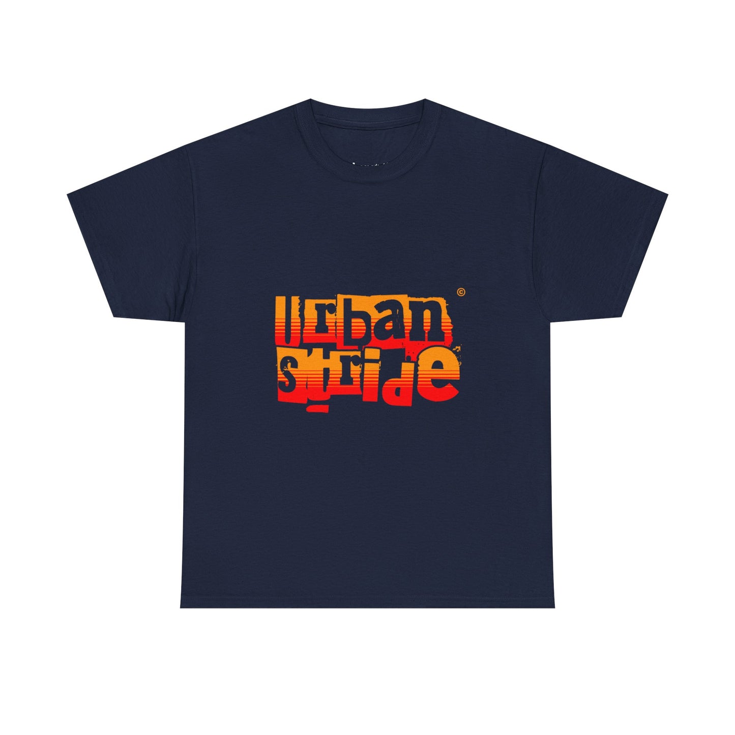 T-shirt con scritta "Urban Stride" sfumata arancio-rosso