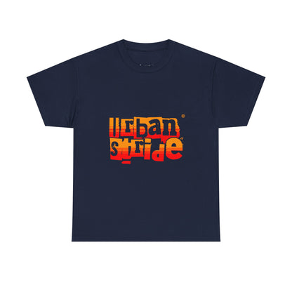 T-shirt con scritta "Urban Stride" sfumata arancio-rosso