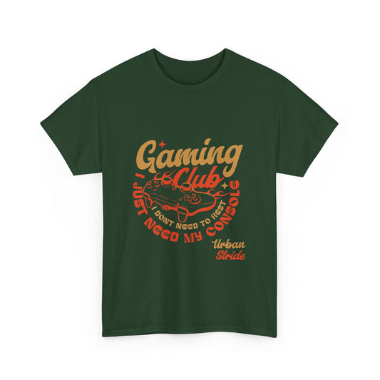 T-shirt con scritta “Gaming Club – I Just Need My Console”