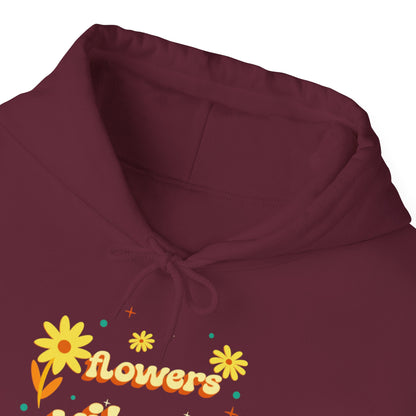 Felpa con scritta "Flowers vibes"