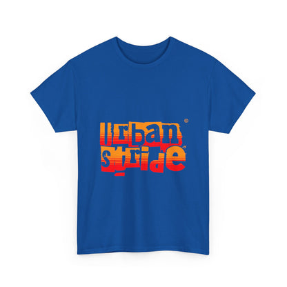 T-shirt con scritta "Urban Stride" sfumata arancio-rosso