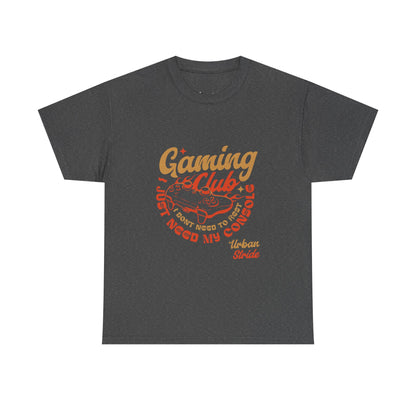 T-shirt con scritta “Gaming Club – I Just Need My Console”