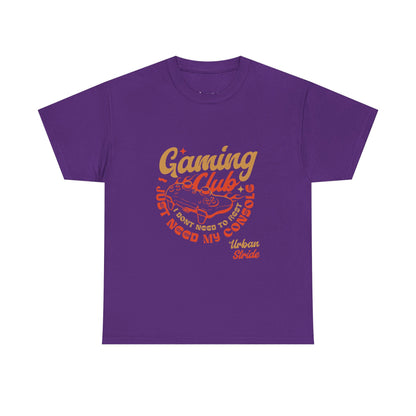 T-shirt con scritta “Gaming Club – I Just Need My Console”