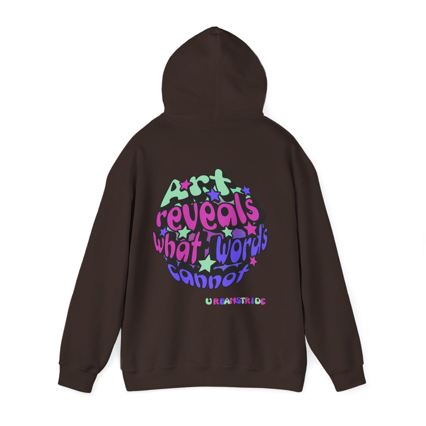 Felpa con scritta "Art reveals what words cannot"