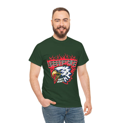 T-shirt con scritta "Urbanstride" e aquila