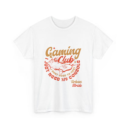 T-shirt con scritta “Gaming Club – I Just Need My Console”