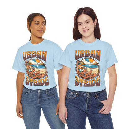 T-shirt con scritta "Urbanstride" e cane