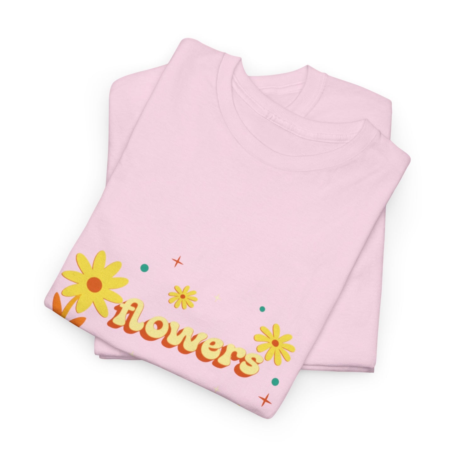 T-shirt con scritta "Flowers vibes"