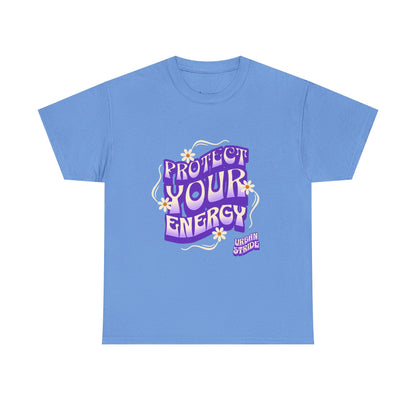 T-shirt con scritta "Protect your energy"