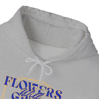 Felpa con scritta "Flowers will grow beauty"