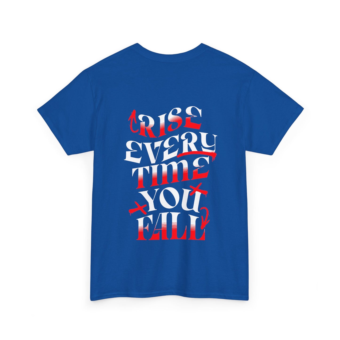 T-shirt con scritta "Rise every time you fall"