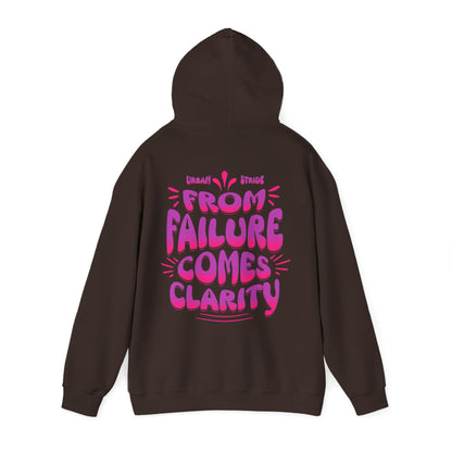 Felpa con scritta "From failure comes clarity"