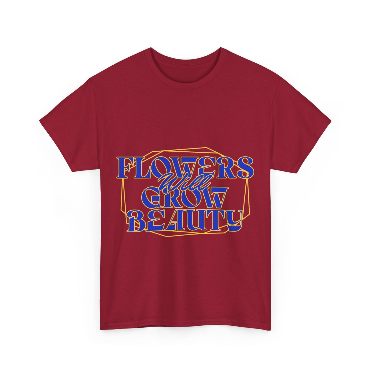 T-shirt con scritta "Flowers will growth beauty"