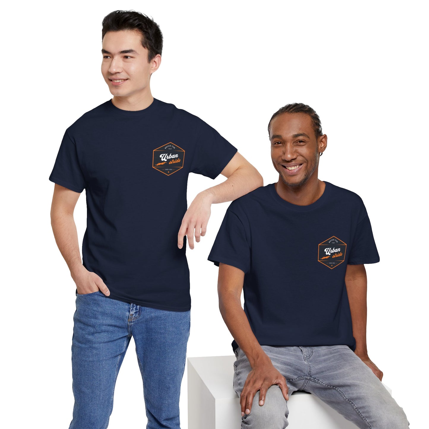 T-shirt Urban Stride® – Logo esagonale vintage in stile aviatore