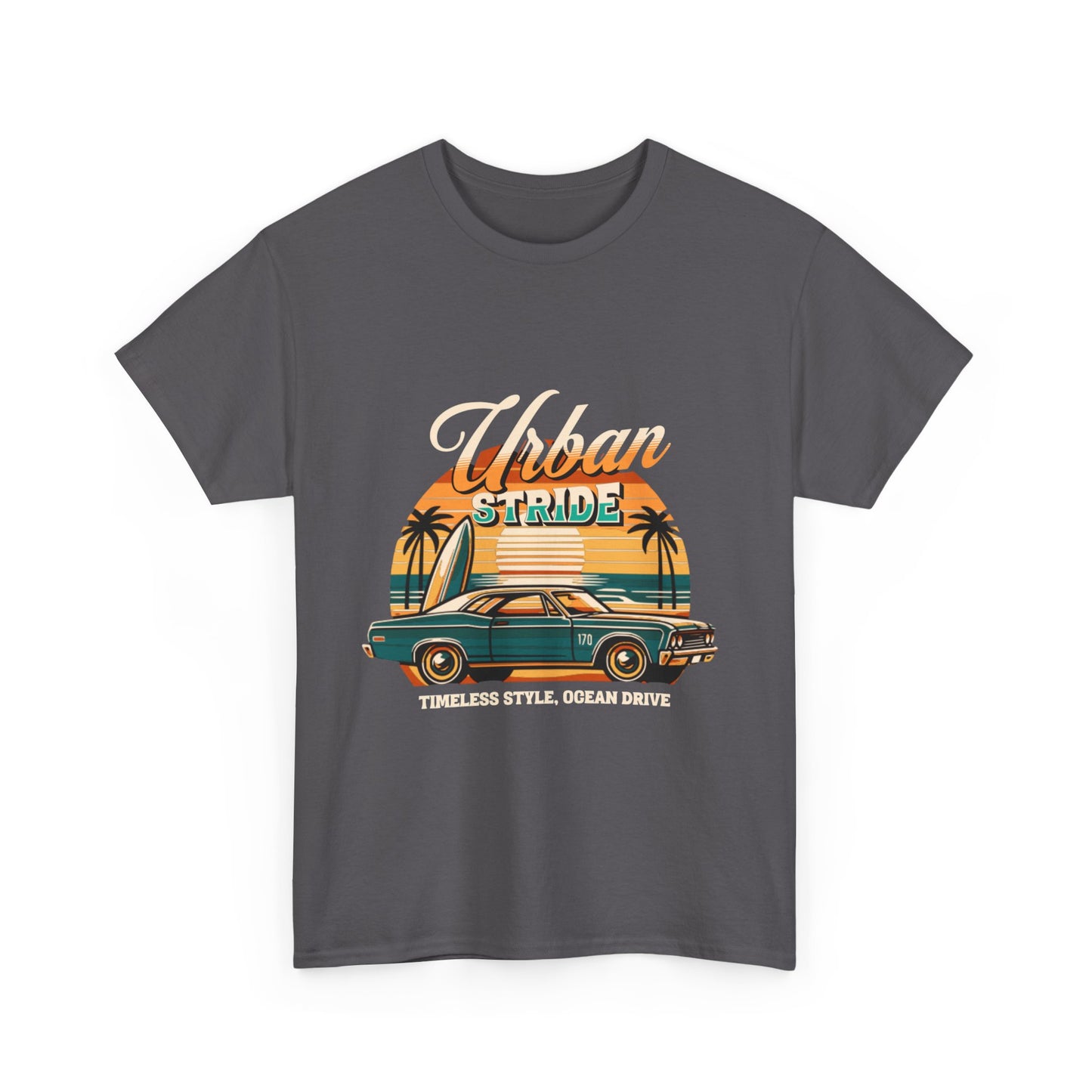T-shirt con scritta"Urbanstride timeless style ocean drive "
