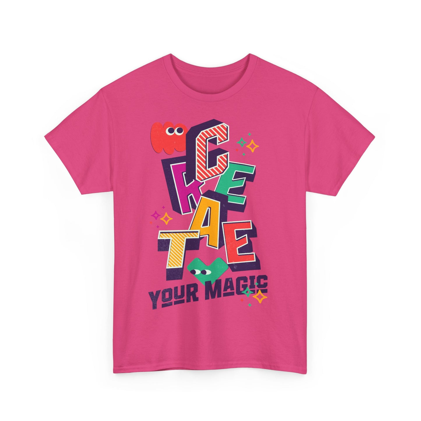 T-shirt con scritta "Create your magic"