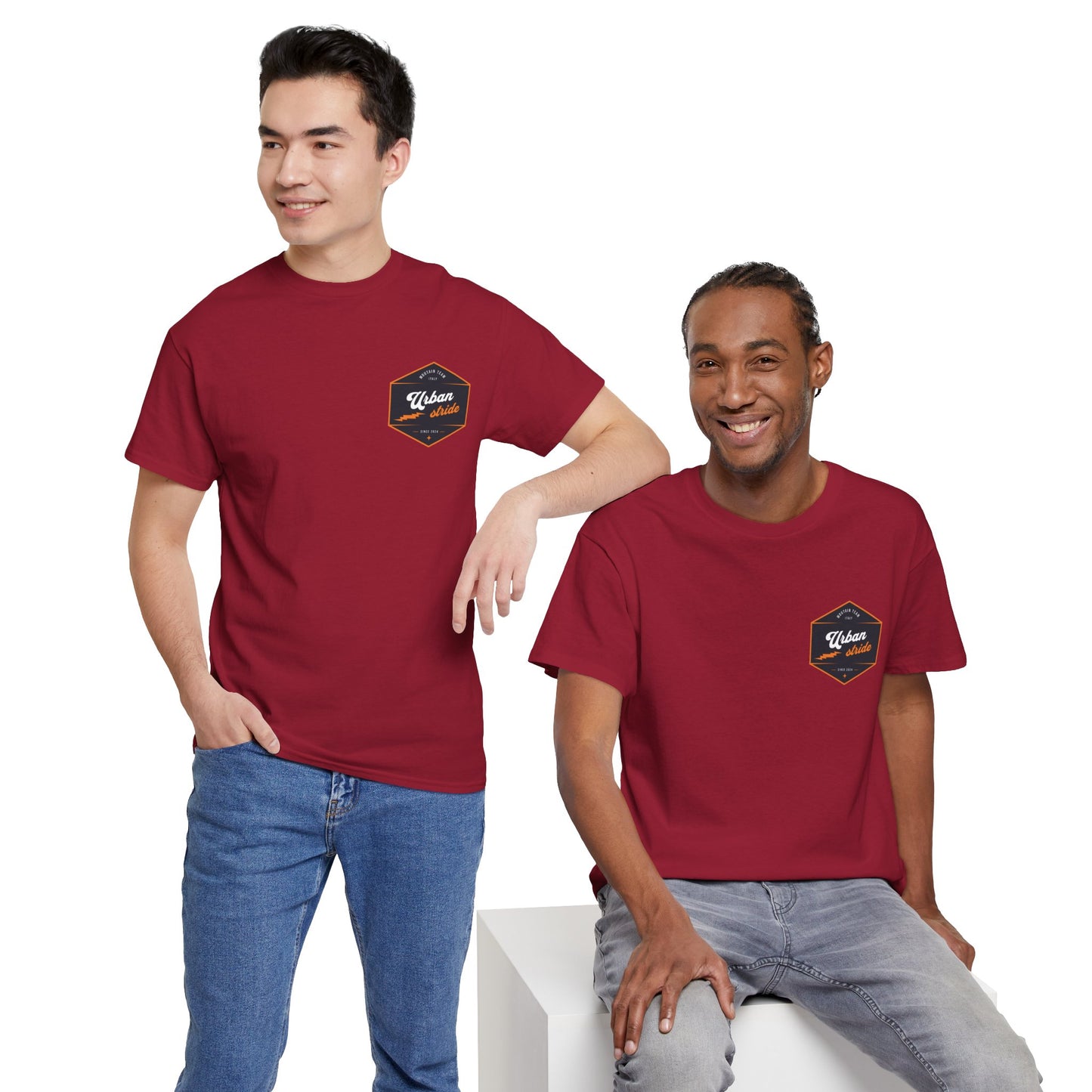 T-shirt Urban Stride® – Logo esagonale vintage in stile aviatore