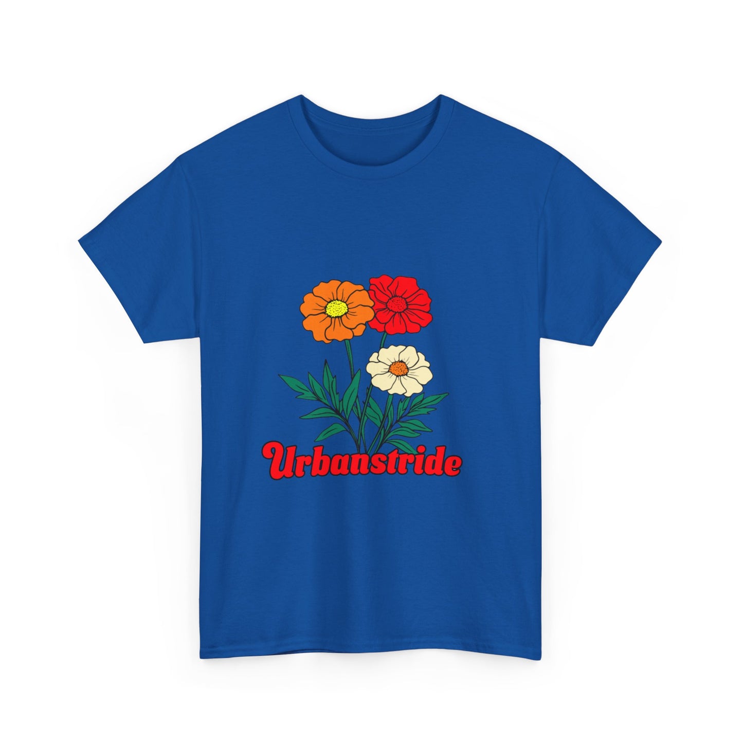 T-shirt con rappresentazione di fiori e scritta "Urbanstride"