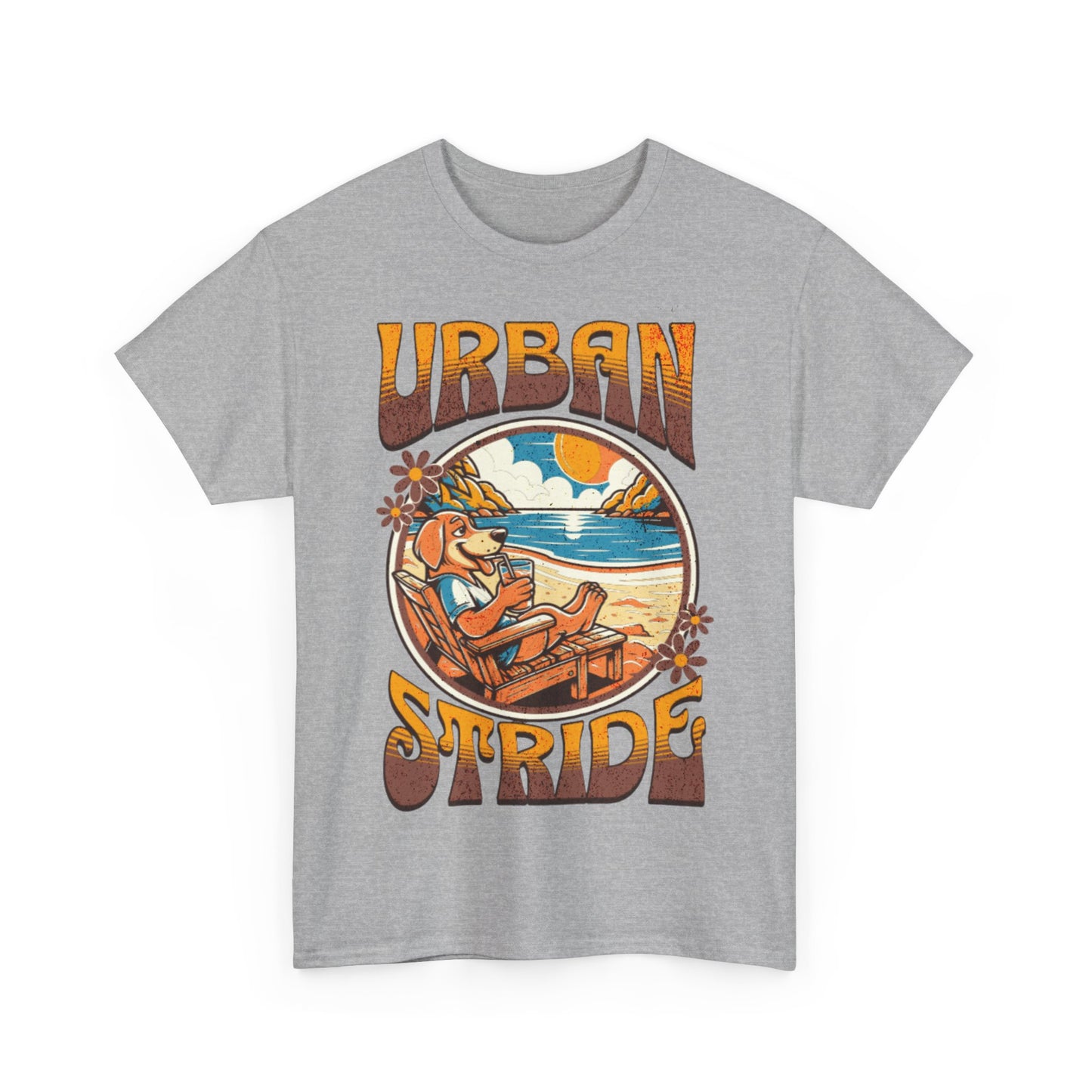 T-shirt con scritta "Urbanstride" e cane