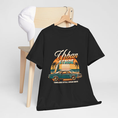T-shirt con scritta"Urbanstride timeless style ocean drive "