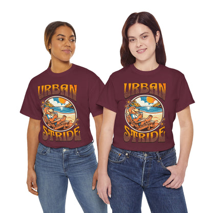 T-shirt con scritta "Urbanstride" e cane