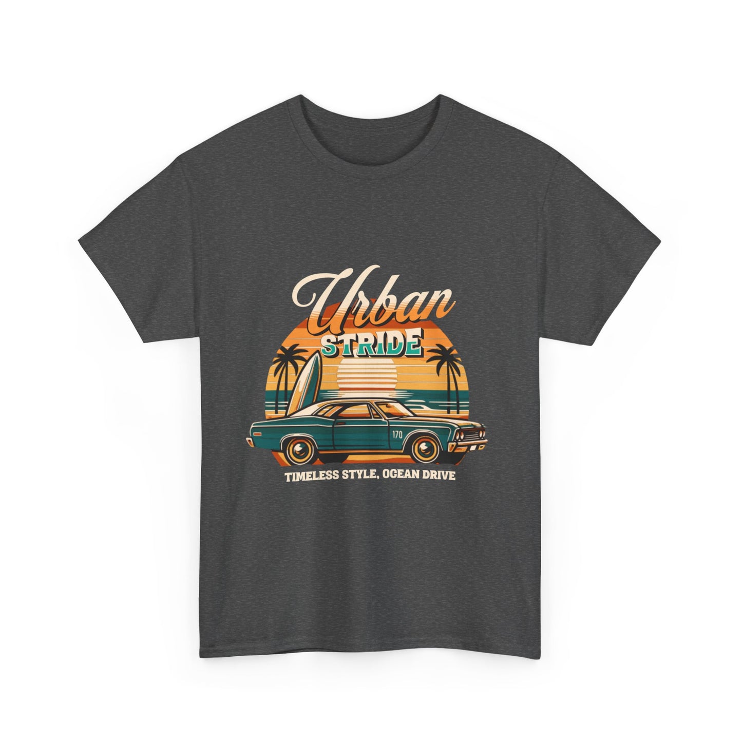 T-shirt con scritta"Urbanstride timeless style ocean drive "