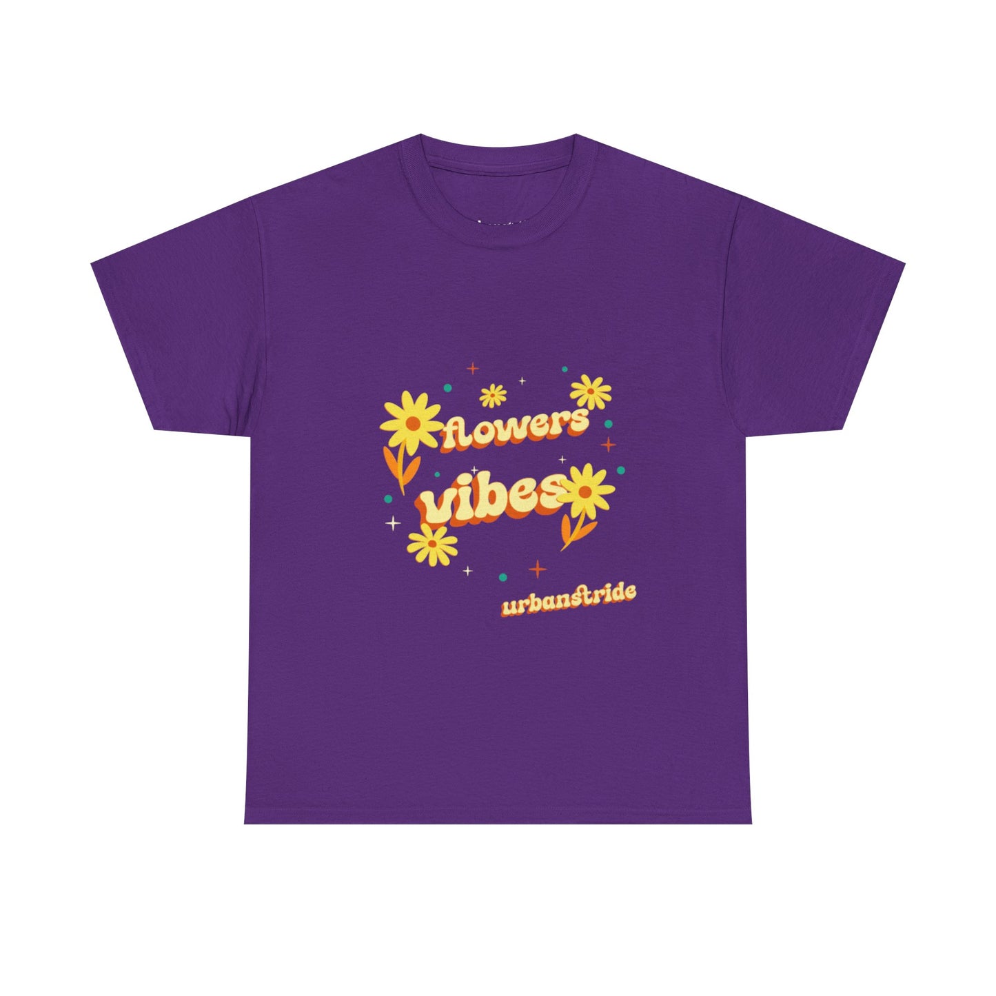 T-shirt con scritta "Flowers vibes"