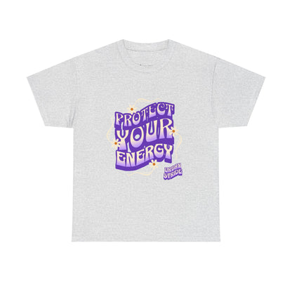 T-shirt con scritta "Protect your energy"