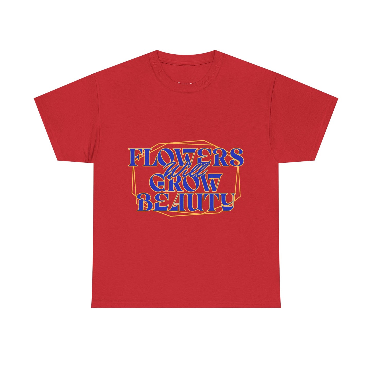T-shirt con scritta "Flowers will growth beauty"