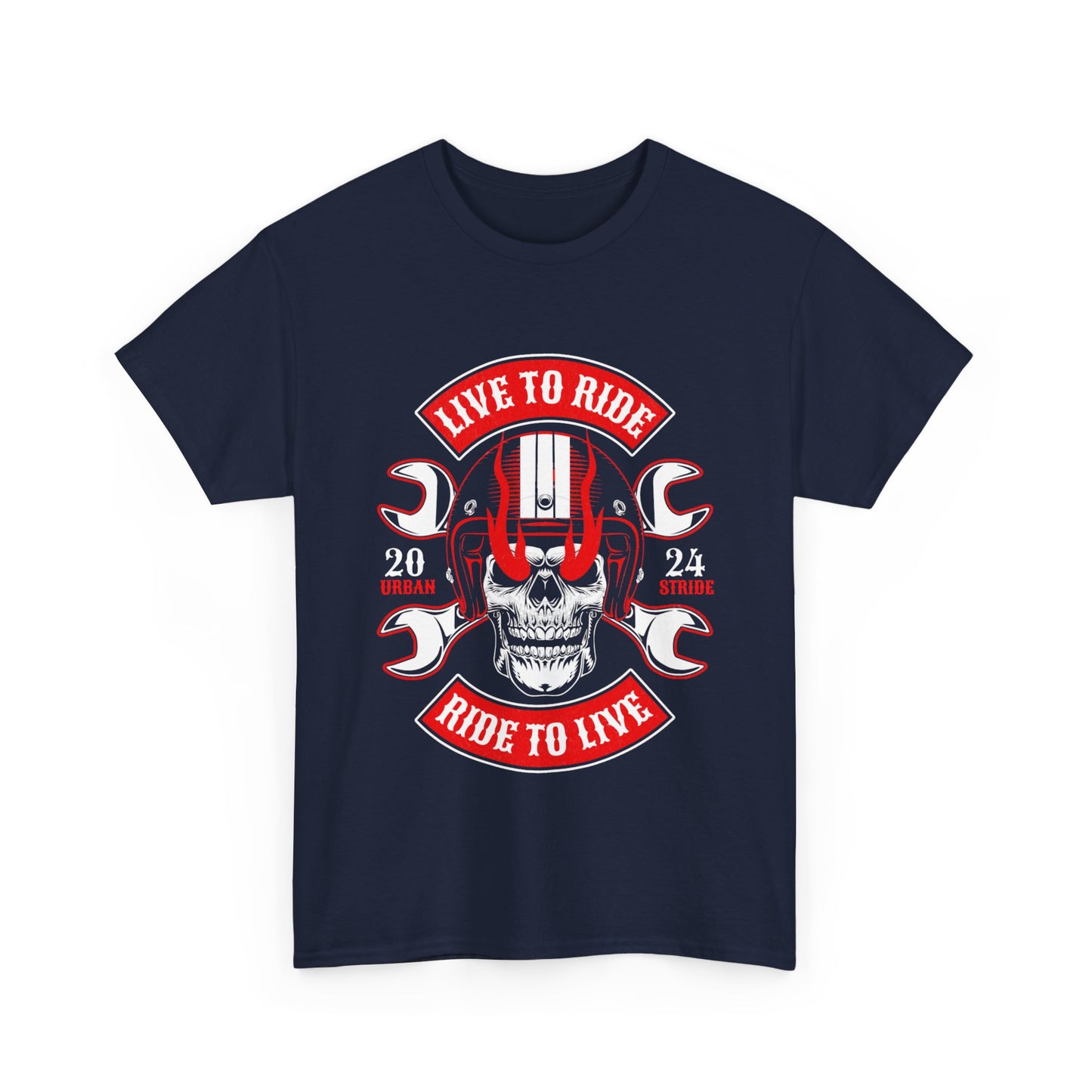 T-shirt con scritta "Live to ride ; Ride to live"