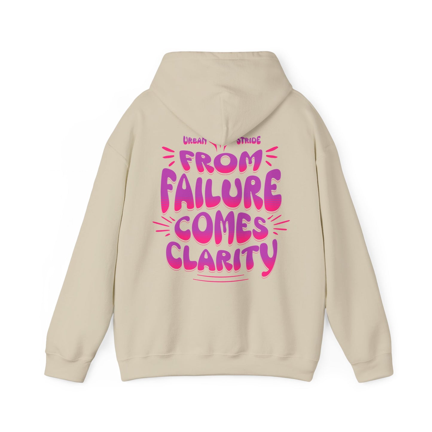 Felpa con scritta "From failure comes clarity"