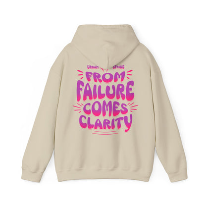 Felpa con scritta "From failure comes clarity"