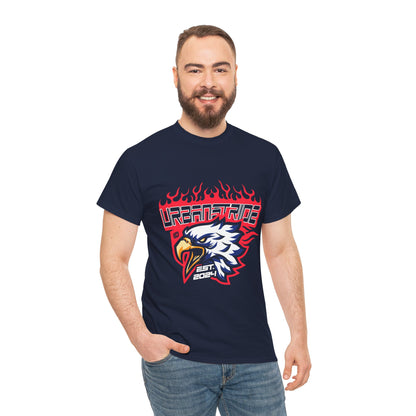 T-shirt con scritta "Urbanstride" e aquila