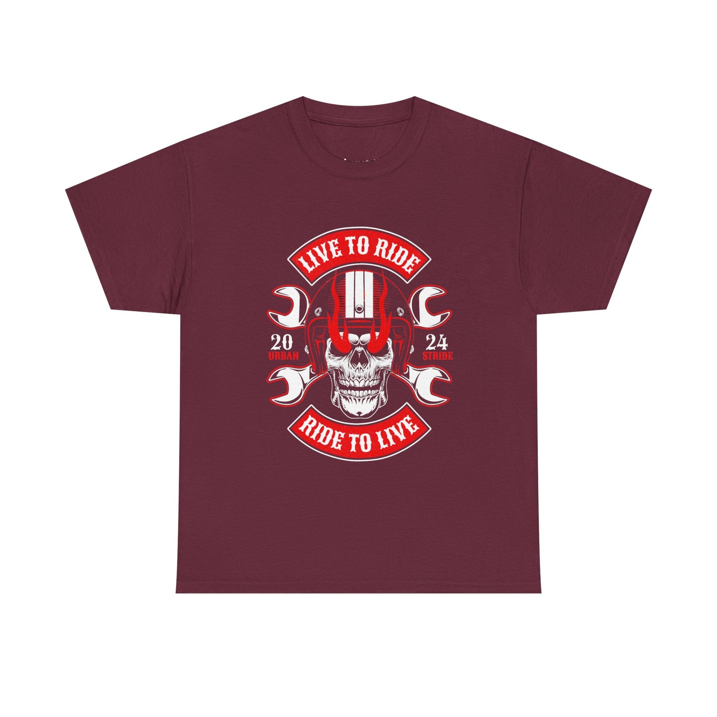 T-shirt con scritta "Live to ride ; Ride to live"