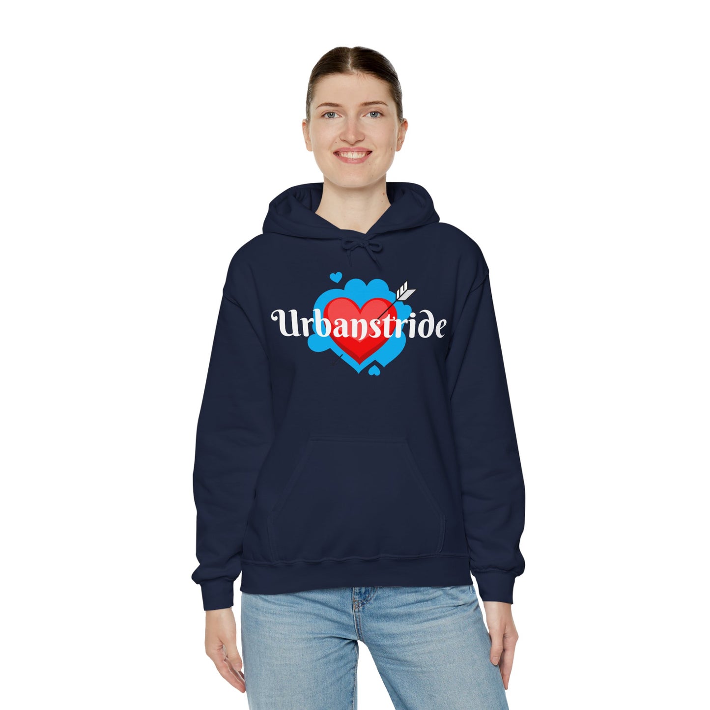 Felpa con logo "URBANSTRIDE" e cuore
