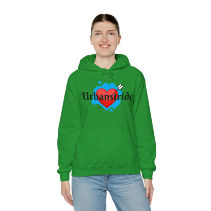 Felpa con logo "URBANSTRIDE" e cuore