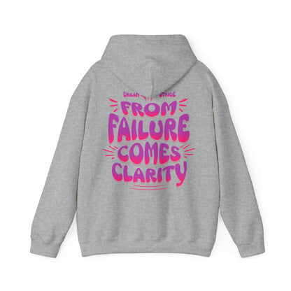 Felpa con scritta "From failure comes clarity"