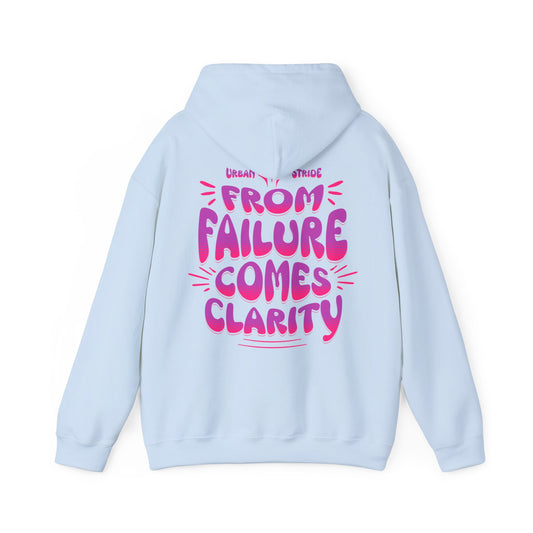 Felpa con scritta "From failure comes clarity"
