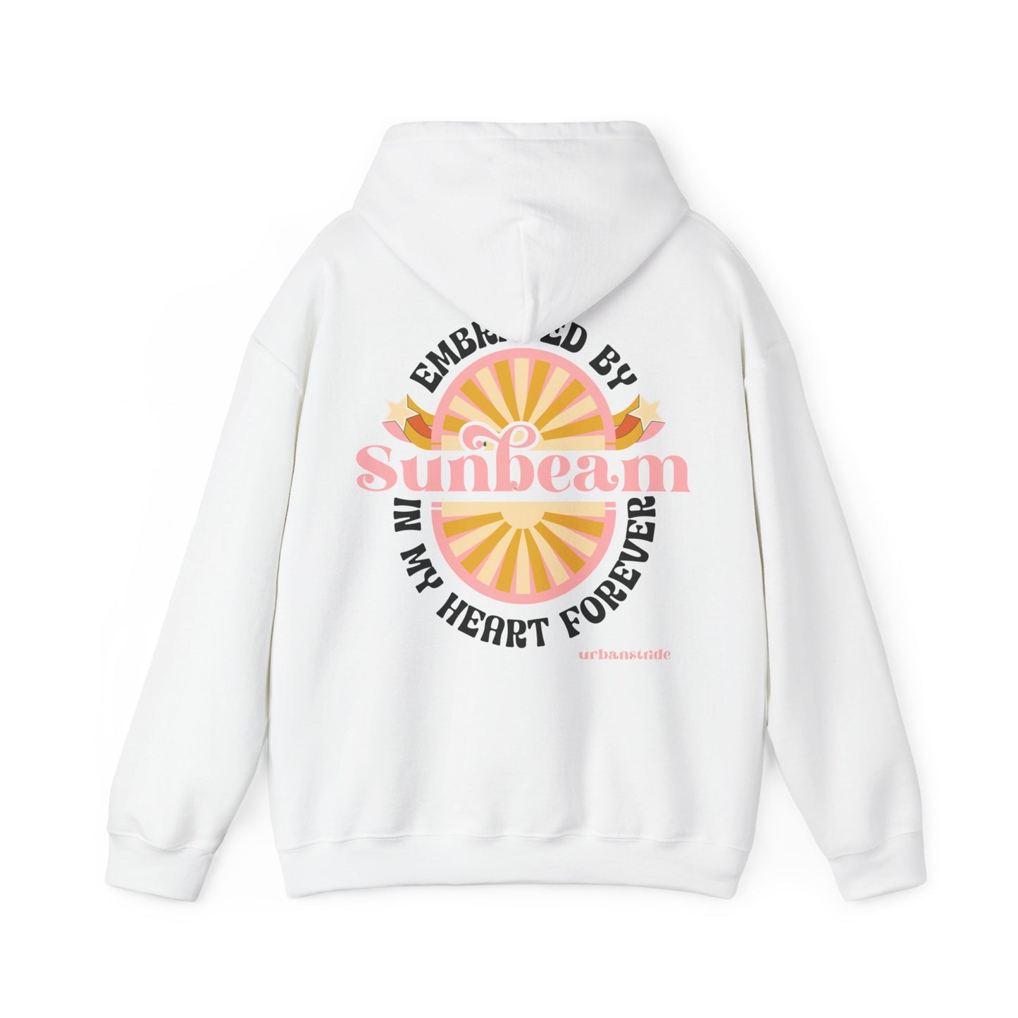 Felpa con scritta "Sunbeam embraced by in my heart forever"
