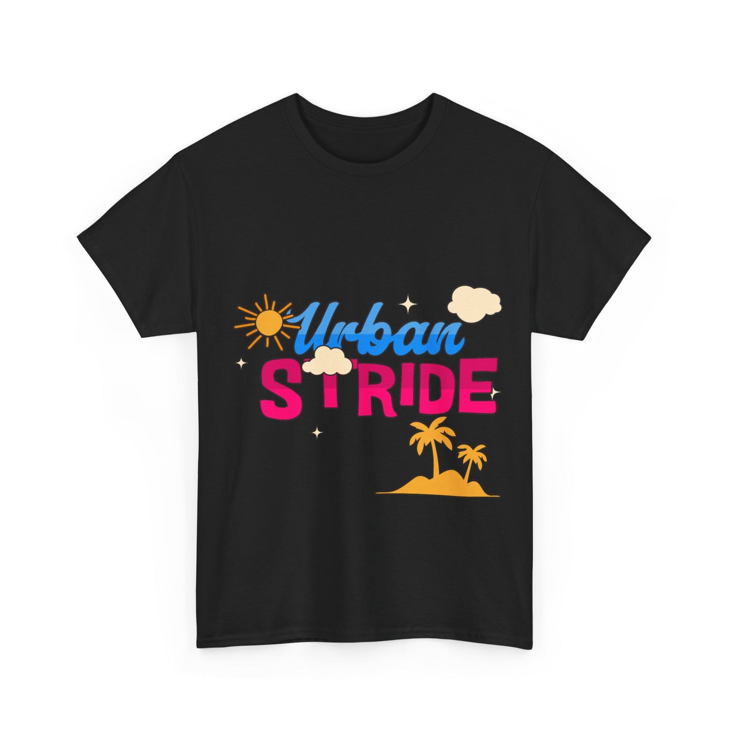T-shirt con scritta "Urbanstride"al mare