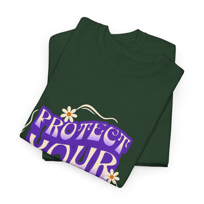 T-shirt con scritta "Protect your energy"