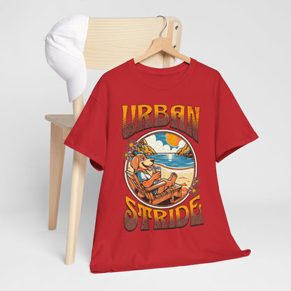 T-shirt con scritta "Urbanstride" e cane