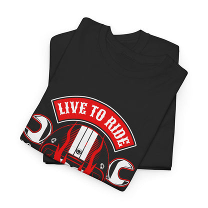 T-shirt con scritta "Live to ride ; Ride to live"