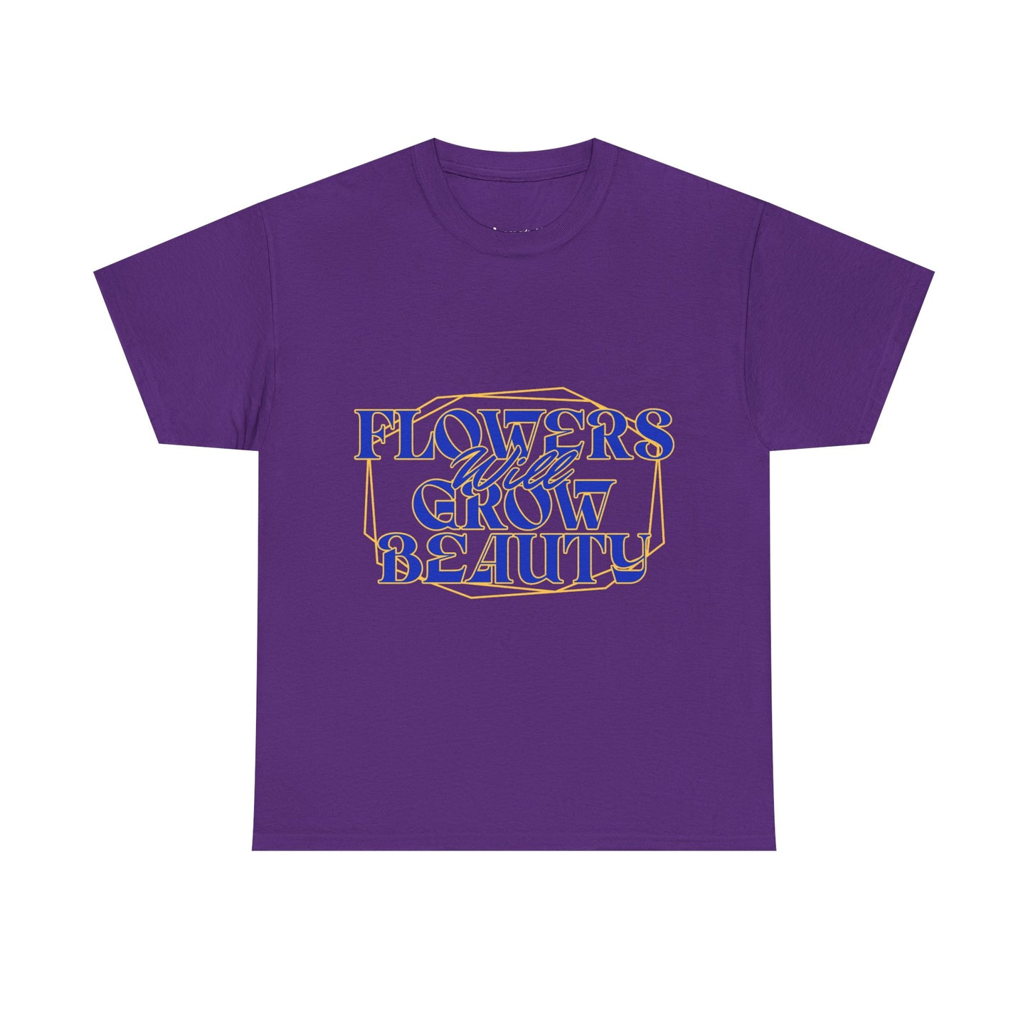 T-shirt con scritta "Flowers will growth beauty"
