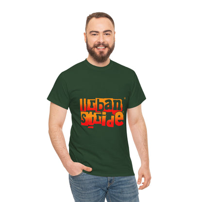 T-shirt con scritta "Urban Stride" sfumata arancio-rosso