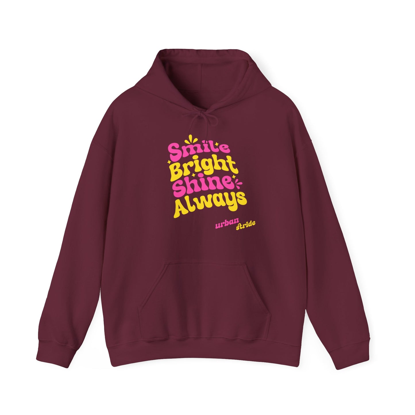 Felpa con scritta "Smile bright shine always"
